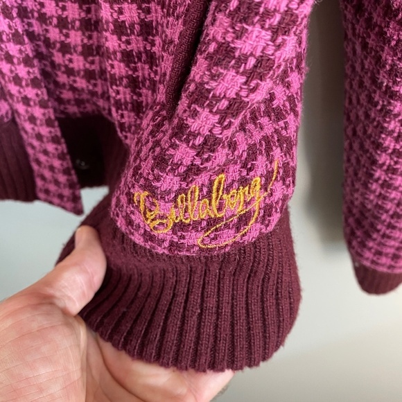 Billabong Women's Lumber Jane Houndstooth Plaid Wool Blend Bomber‎ Jacket Zip Up - Picture 9 of 16